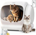 XXXL Self Cleaning Litter Box, 106L Automatic Litter Box with App Control,Odor Control,Safety Sensor,Anti-Pinch, Low Entrance Automatic Cat Litter Box for Multiple Cats
