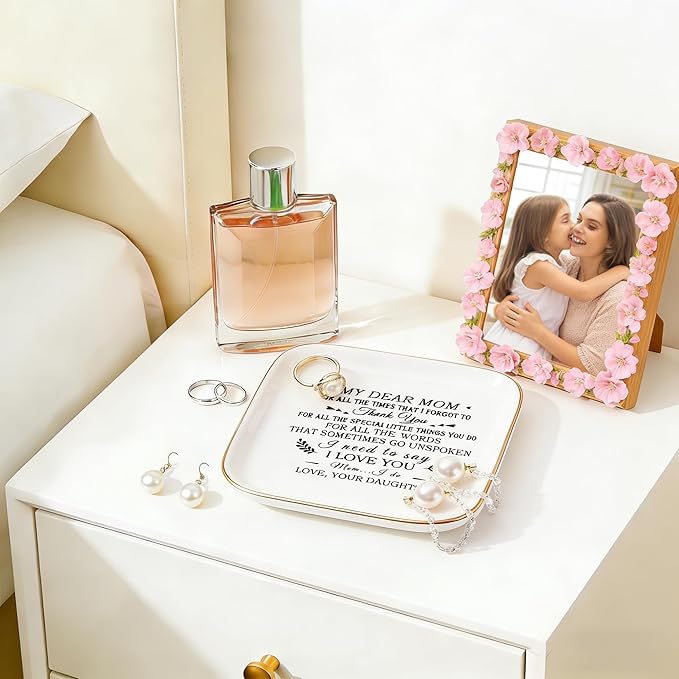 Birthday Gifts for Mom from Daughter Jewelry Dish - Thank You! for all the words that sometimes go unSpoken, I need to say I Love You!" Gifts for Mom Christmas Mothers Day Valentines Thanksgiving