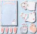 Hommie Cute Sticky Notes Set, Sticky Notes Set Planner Dividers, Easter Bunny Self-Stick Memo Pads with Animal Divider Tabs, Bundle Writing Designs for Office, School, Easter Party Supplies
