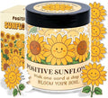 DEARMINE Positive Sunflower Jar with 60 Daily Affirmation Cards, Emotional Support Gift, Sunflower Gifts for Women, Birthday or Get Well Gifts