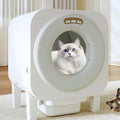 Automatic Cat Litter Box, 68L Self Cleaning Litter Box with APP Control, Dual Safety Protection and Odor Removal for Multiple Cats, White