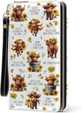 Womens Wallet, Highland Cow Wristlet Wallet For Women, Aesthetic Highland Cow Card Holder Purse With Zipper, Birthday Christmas Graduation Gifts For Women, Office Daily Purse
