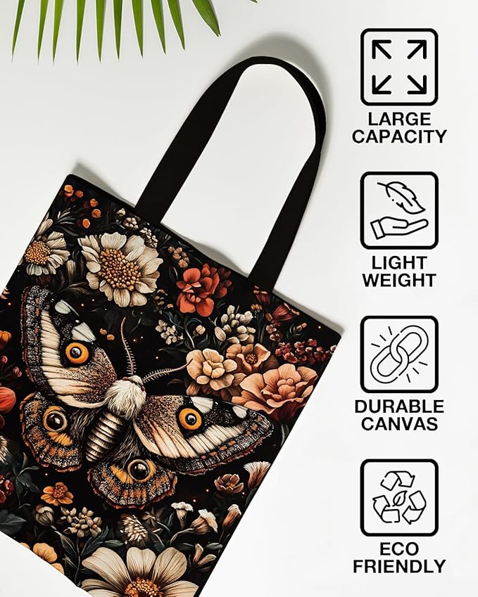 Canvas Tote Bag for Women Aesthetic Reusable Grocery Shoulder Bag for Shopping Work Travel Beach Teacher-05