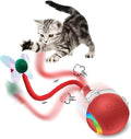 2026 Newly Upgraded Version 3.0 Cat Toys, Cool Intelligent Interactive Cat Ball for Indoor Bored Cats, Automatic Rolling Ball 3.0 Puzzle Toy, Electronic Rolling Pet Chase (Red-1 pcs)