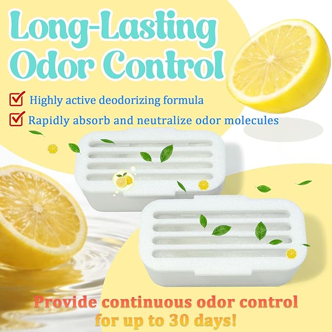 4 PCS Deodorant for PetSafe ScoopFree SmartSpin Self-Cleaning Cat Litter Box, Air Freshener for HHOLOVE Automatic Litter Box, Cat Friendly Plant-Based Odor Suppression, Lemon Scented
