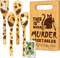 6 Pcs Cute Cat Lovers Kitchen Gifts Set for Cat Moms Dads, Funny Cutting Boards with Spoons & Sponge, Christmas Birthday Thanksgiving Housewarming Gifts for Women