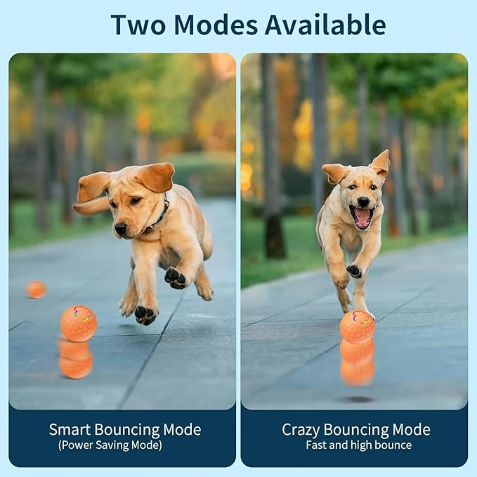 Smart Interactive Dog Toy Ball, USB Rechargeable Automatic Rolling & Bouncing Pet Ball with RGB Lights for Dogs and Cats
