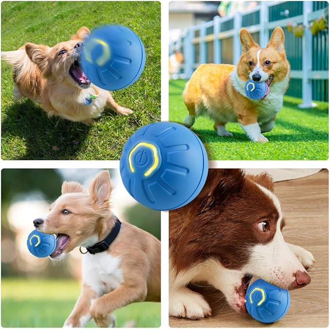Interactive Pet Toy with Automatic Rolling, Motion Activated Ball for Dogs & Cats - Relieves Boredom, LED Flash (Orange) - No Wires, 2025 New & Enhanced