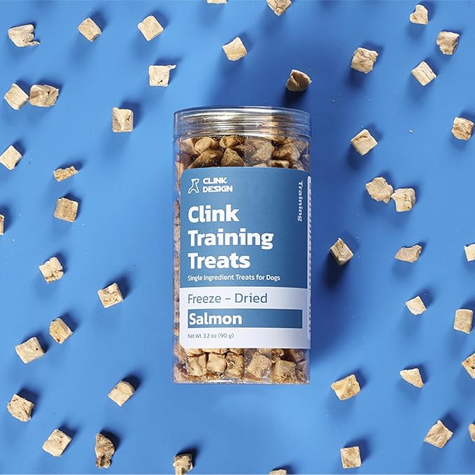 Clink Design Dog Training Treats, Training Treats for Dogs and Cats, Freeze Dried Single Ingredient Salmon Bites, Healthy Rewards, 3.2oz