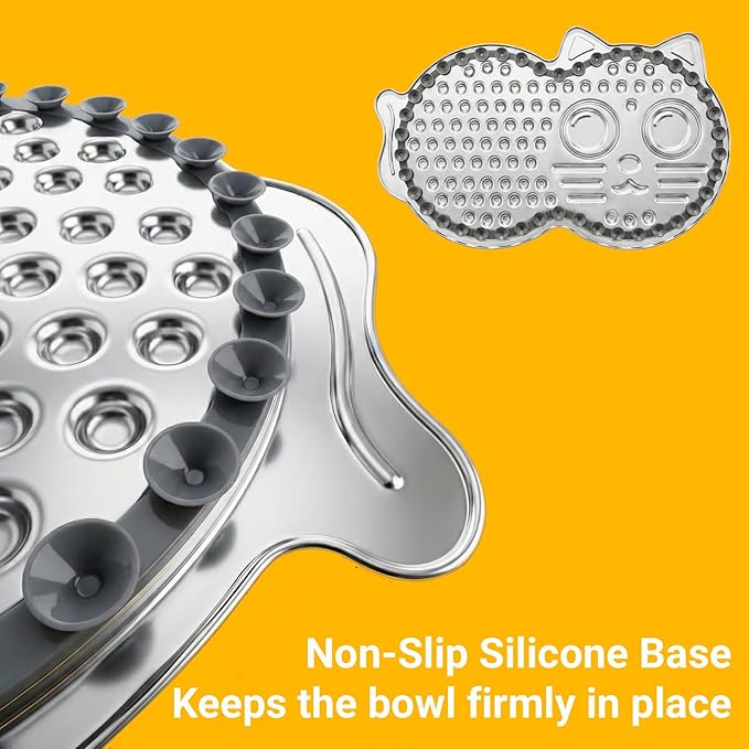 Stainless Steel Lick Mat for Dogs & Cats - 15"×10" Large Metal Dog Licking Mat, Chew Proof Slow Feeder Mat with Suction Cups for Puppy & Cat, Dishwasher Safe, Whisker-Friendly
