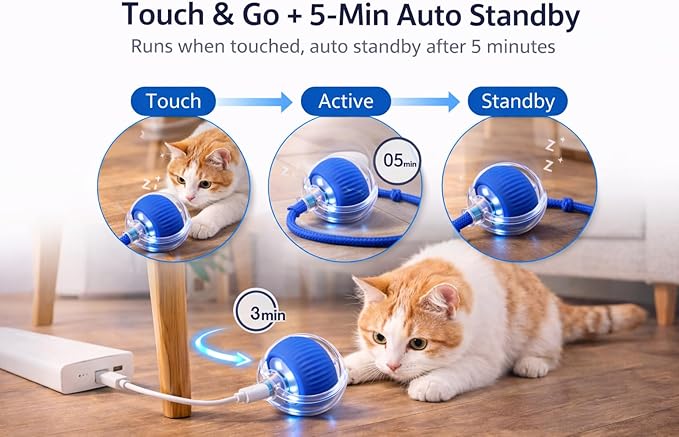 OAOAPLOS® Smart Interactive Dog Ball – Automatic Rolling Pet Toy, Quiet Self-Moving Ball with 3 Modes, Waterproof Design for Indoor & Outdoor Play
