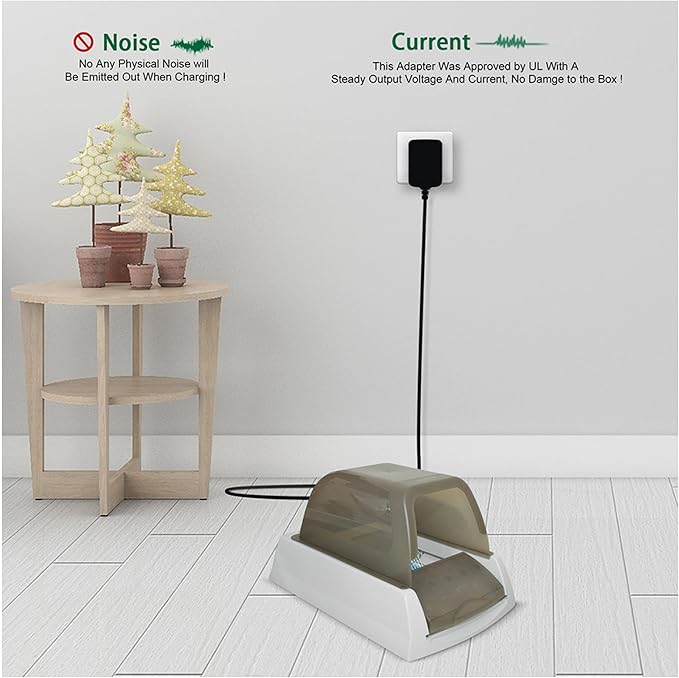 Cat Litter Box Adapter Automatic Self-Cleaning Classic Power Supply Cord Cable Charger (for Petsafe)