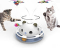 PAWSPIK Feather Frenzy 4-in-1 Interactive Cat Toy – Butterfly, Feather, Catnip Ball & Track Ball Play – Motion Activated, USB or Battery Powered – White