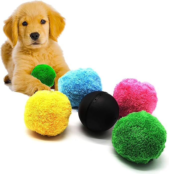 Active Rolling Ball for Dogs - Self Moving, Automatic, Electric, Funny Chew Plush Toys for Cats & Dogs