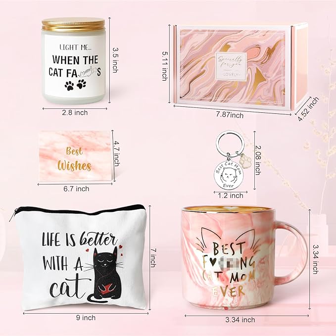 UAREHIBY Cat Lovers Gifts for Women, Cat Lady Coffee Mug Gift for Cats Mom, Daughter, Sister, Friends, Aunt, Wife, Coworkers, BOSS, Valentine's Day Gift for Her, Teacher Appreciation Christmas Gifts