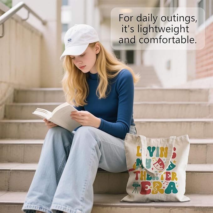Aesthetic Canvas Tote Bag for Women - with Magnetic Snap Closure & Zipper Inner Pocket Reusable Bag for Shopping