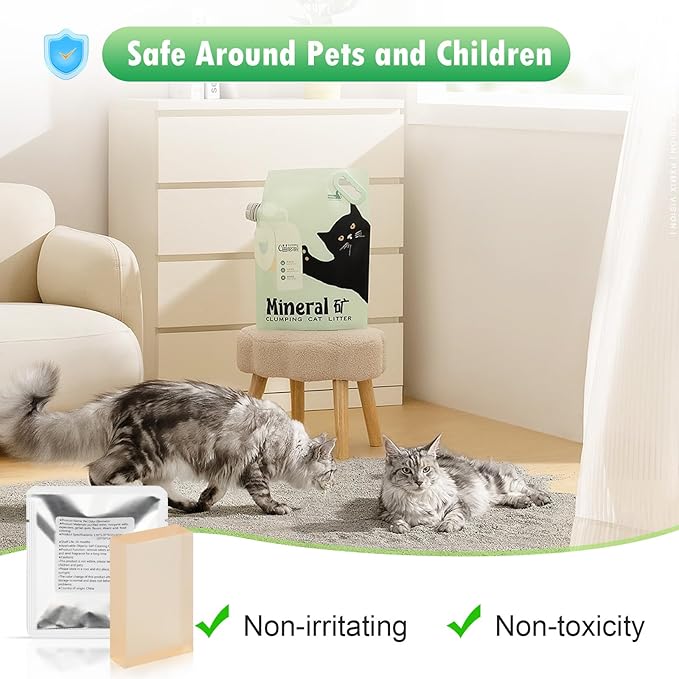 Pet Odor Eliminator for Meowant Self Cleaning Cat Litter Box, Cat Toilet Odor Control Deodorant Gel, Automatic Cat Litter Box Deodorizer (3 Pack, Floral Scent)