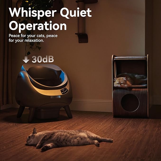 CATLINK Self Cleaning Cat Litter Box Open-X, 5G & 2.4G WiFi, Safe Anti-Pinch Automatic Litter Box Open Top, AI Waste Analysis Health Monitor, App, Odor Free - Grey/Large (Single-Cat Household)