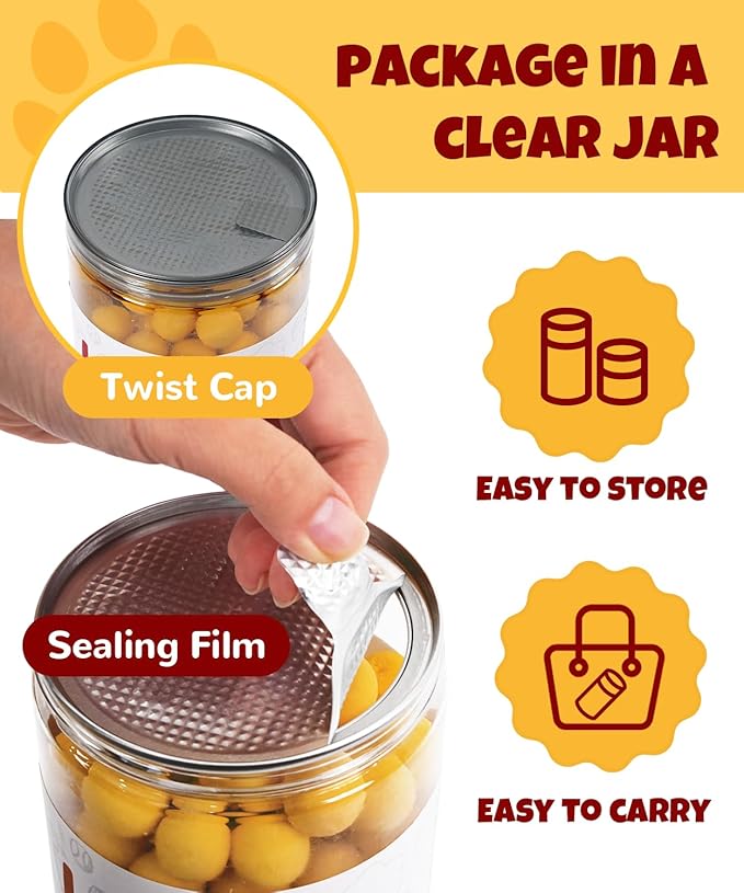 Freeze Dried Quail Egg Yolk Dog Treats 11.3 oz Single Ingredient Pet Treats for Dogs, Cats, Healthy Freeze-Dried Pet Food Meal Topper Grain&Gluten&Rawhide Free No Additives Training Treats