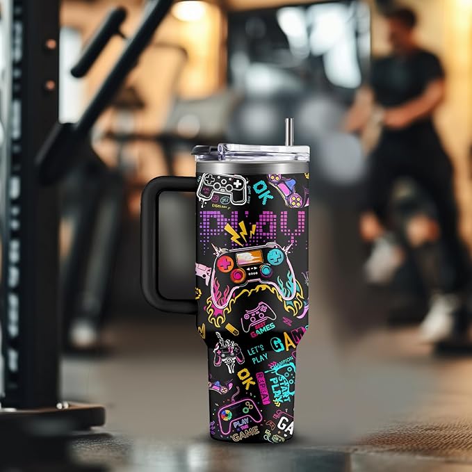 Gaming Gifts for Girl, Gamer Gifts for Women, 40oz Gamer Tumbler Cup, Gaming Mugs, Teen Girl Gift Gamings Stuff, Gaming Gamepad Presents for Daughter, Birthday Gift for Her Gamings Cup(Style3)