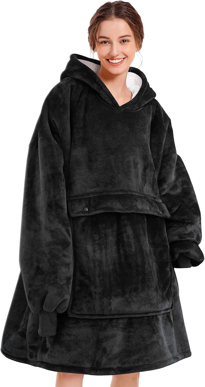 Narecte Cozy Oversized Blanket Hoodie Wearable Blanket Adults Soft Hooded Blanket Hoodie Birthday Gifts for Women Christmas