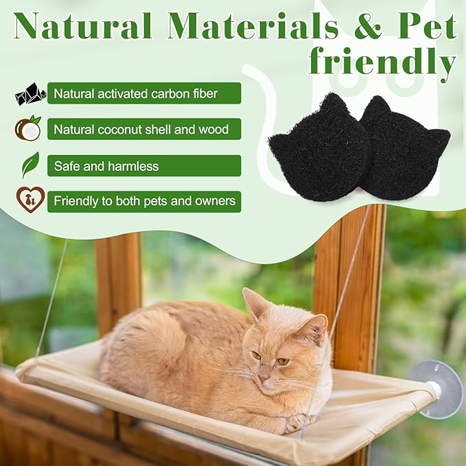 12-Pack Universal Cat Litter Box Carbon Filters – Stick-On Activated Charcoal Odor Absorbing Pads, Compatible with Most Litter Boxes and Pans