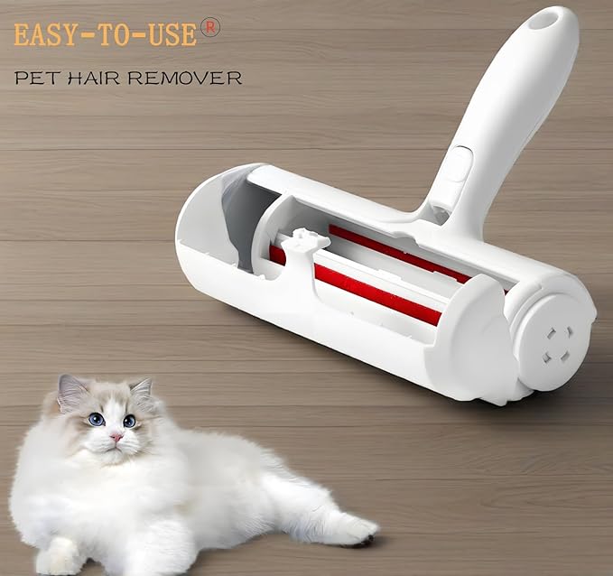 Roller Pet Hair Removal Tool，Reusable Lint Roller - Cat and Dog Hair Remover for Furniture，Dog Brush for Shedding，Portable Multi-Surface Fur Removal Tool (Sofas,Carpets,Clothing,Bed Sheet)