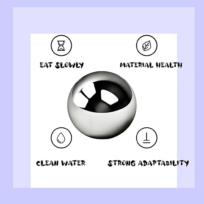 SUS304 Stainless Steel Dog Food Slow Feeder Ball - 2.5in - Slows Fast Eating, Prevents Choking, Bloating & Obesity - Fun Feeding for All Dogs - Durable, Smooth & High Adaptability (Small 2.5Inch)