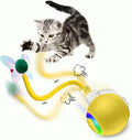 2026 Newly Upgraded Version 3.0 Cat Toys, Cool Intelligent Interactive Cat Ball for Indoor Bored Cats, Automatic Rolling Ball 3.0 Puzzle Toy, Electronic Rolling Pet Chase (Yellow-1 pcs)