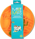 Messy Mutts and Cats Interactive Slow Feeder | Desert Orange - 2 Cup Capacity | 8” Round Silicone Puzzle Slow Feeder for Dogs/Cats | Enrichment Food Dish for Slow Eating, Bloating