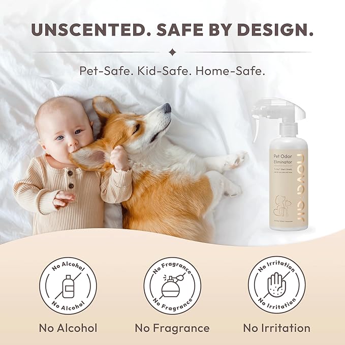 Pet Odor Eliminator Spray for Dog & Cat – Neutralizes Urine, Litter Box & Carpet Smells | Non-Toxic, Fragrance-Free, Pet-Safe | Ti-Oxy™ Technology – No Enzymes, No Masking, 10.1 Fl Oz