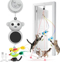 Interactive Cat Toys for Indoor Cats: 2 in 1 Laser Pointer Cat Toy with Automatic Flying Bird & Mouse Wand, Smart Motion Mode Adjustable Speed, USB Rechargeable Safe for Bored Kittens and Adult Cats