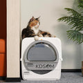 Self Cleaning Litter Box, Semi-Automatic Litter Box Scoop Free Cat Litter Trays with 4 Disposable Trays Enclosed Lid, Odor Control, for Large Cats