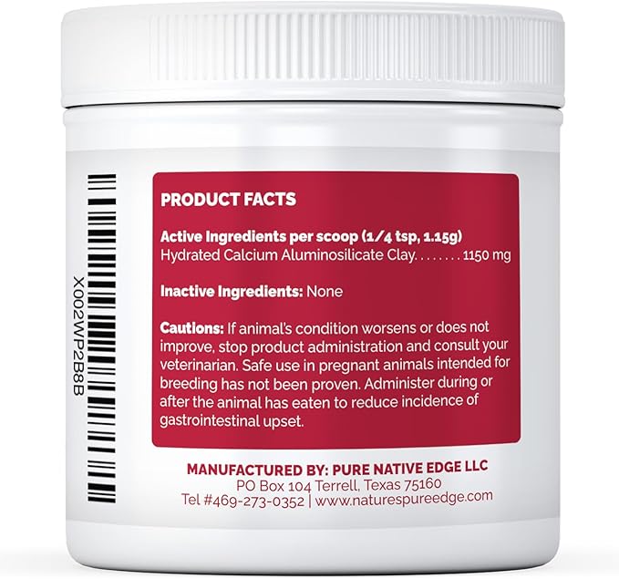 Clay Powder Anti Diarrhea for Dogs & Cats. Supports Gas Relief. Normalizes Gut PH in Dogs and Cats. Constipation Relief. Extra Large 7.40 oz.