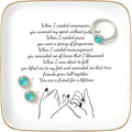 Friend Gifts for Women Friends, Long Distance Friendship Jewelry Tray - Ceramic Trinket Dish Birthday Gifts for BFF Bestie - Unique Sentimental Soul Sister Gifts, 5.5"x5.5" (Friend for a Lifetime)