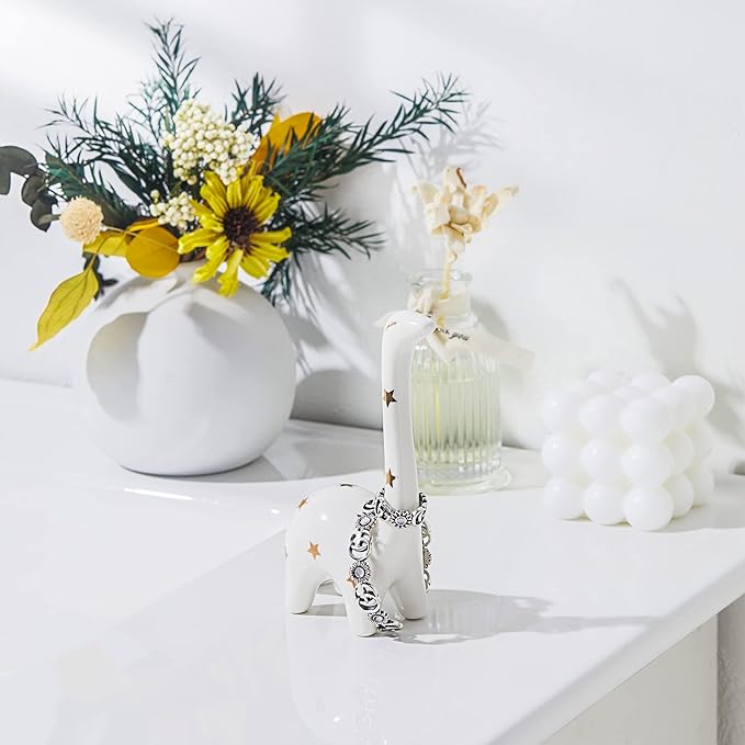PUDDING CABIN White Dinosaur Ring Holder, Engagement Wedding Ring Stand, Dinosaur Gifts, Cute Preppy Room Decor, Birthday Gifts for Women Her Girls Friends, Bridal Shower Bridesmaid Gifts