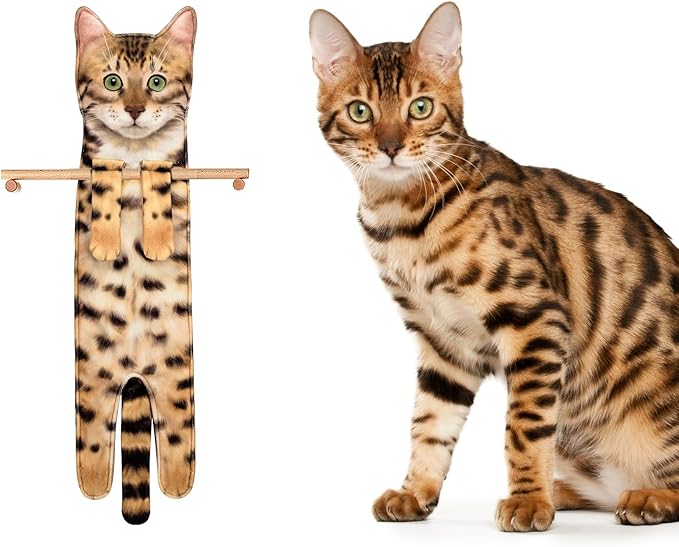 Funny Hand Towels for Bathroom Kitchen Decor - Cute Cat Hanging Hand Towel Kitchen Gadgets - Unique Housewarming Birthday Christmas Cat Lover Gift Ideas for Women Mom Lady Adults