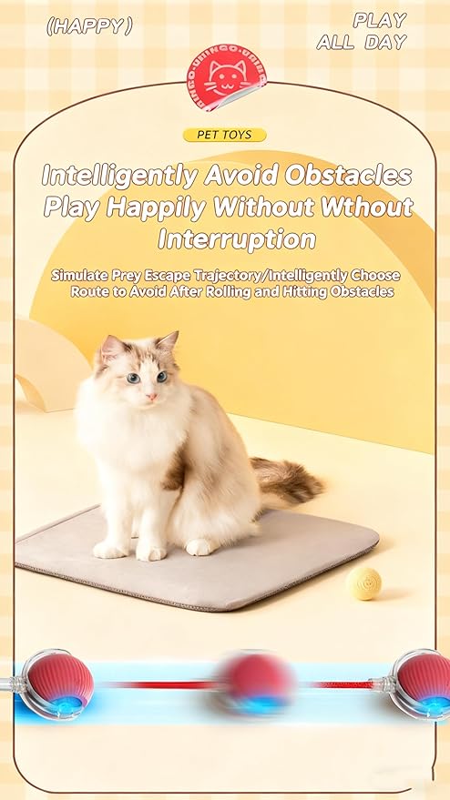 RightBliss 2026 New Electric Dog & Cat Ball Toy, 360° Smart Automatic Interactive Rolling Pet Toy Ball, Smart Pet Play Ball, Interactive Pet Toys, Ideal Gift for Pet Lovers (Mix-3pcs)
