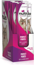 Nulo Freestyle Lickable Cat Treats - Perfect Purées Beef & Sardine, Squeezable Grain-Free Wet Cat Food Topper, High Moisture for Hydration, 48 x 0.5oz