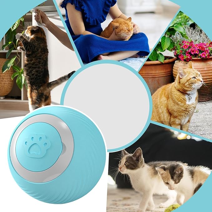 Interactive Toy Ball - Smart Puppy Ball, Interactive Jump Toy | LED Interactive Electric Rotating Balls, Evil Ball for Cats, Lightweight Toy Balls