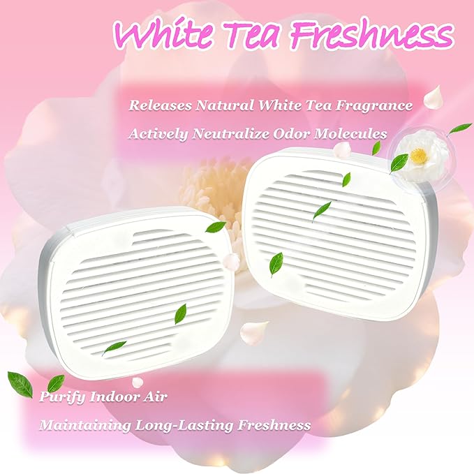 NewKe 4 Pcs Robertet Fragrance Box for PetSnowy Snow+ Automatic Cat Litter Box, Odor Remover for PetSnowy Self-Cleaning System, Removing Litter Odors, White Tea Aroma, Fragrance Refills