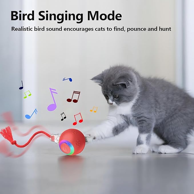2026 Newly Upgraded Version 3.0 Cat Toys, Cool Intelligent Interactive Cat Ball for Indoor Bored Cats, Automatic Rolling Ball 3.0 Puzzle Toy, Electronic Rolling Pet Chase (Orange-1 pcs)