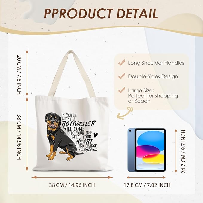 Canvas Tote Bag Aesthetic,Zoon Cow Dog Cat Tote Bag,Gifts for Women Canvas Tote Bags