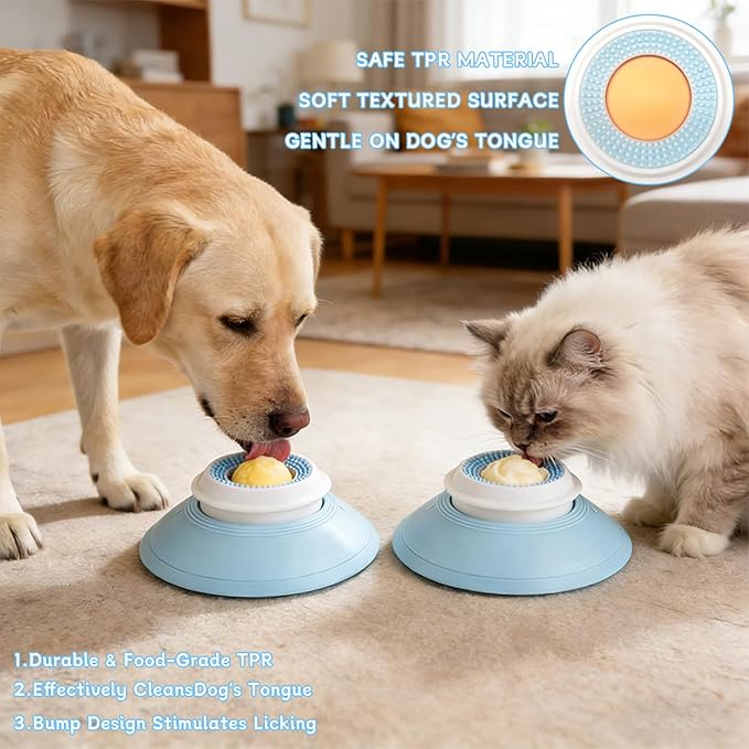2026 New Lick Sphere Dog,Dog Cat Licks Toys,Dog Cat Licks Toys for Liquid Food,Dog Lick Bowl with Ball,Non-Slip Dogs Liquid Lickbowl（Yellow Ball）