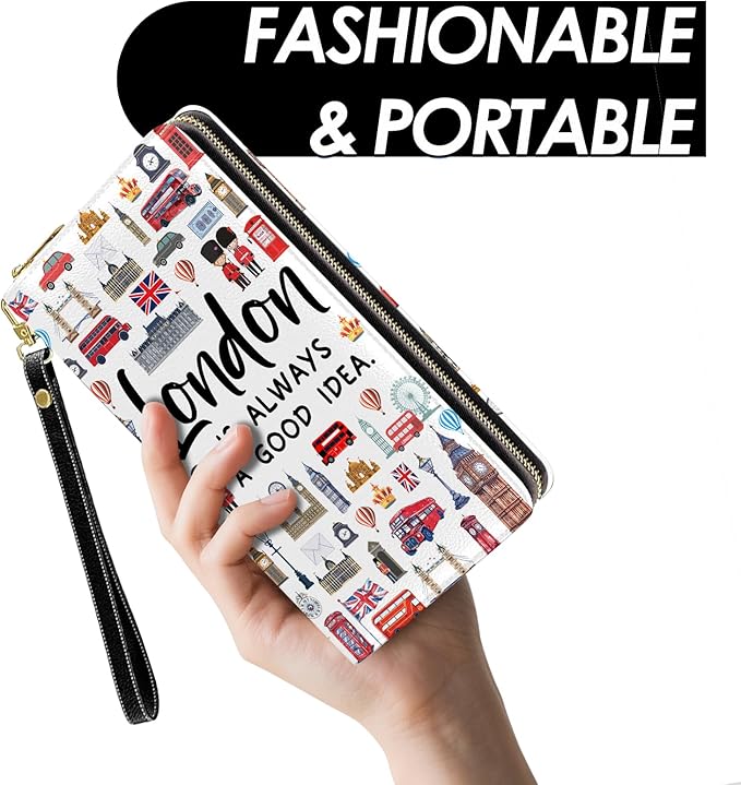 London Travel Gift Women Wallet, London Lover Souvenirs Gifts, Credit Card Holder Purse, Birthday Christmas Graduation Gifts For Women Mom, Travel Office Daily Purse