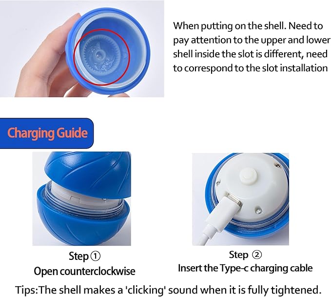Shaky Ball Toy for Small Dogs, Vibrating Dog Ball, Automatic Interactive Rolling Dog Toys for Puppies and Small Dogs Cats(s-Orange)
