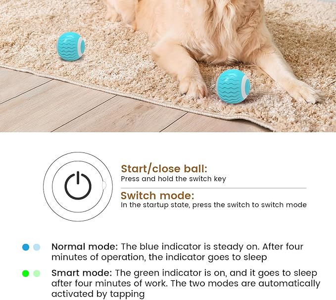 Smart Interactive Cats Toy Ball Wicked Balls,Automatic Moving Cat Ball Toys with Catnip,USB Rechargeable,Best Gift for Your Cat/Kitty,Blue