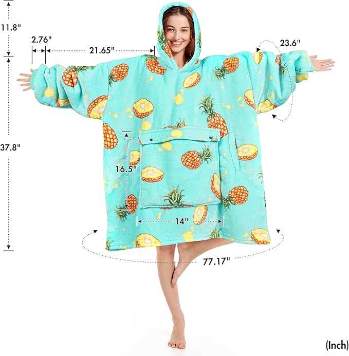 Narecte Cozy Oversized Blanket Hoodie Wearable Blanket Adults Soft Hooded Blanket Hoodie Birthday Gifts for Women Christmas