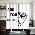 Humor White and Black are You Pooping Shower Curtain,Funny Silly Cat Shower Curtains,Novelty Waterproof Polyester Minimalism Bathroom Decor,72x72 in