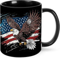 Eagle USA Flag Coffee Mug 11oz Ceramic Tea Cup With Handle Funny Porcelain Mugs for Women Dishwasher Microwave Safe